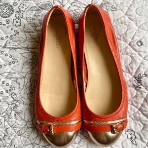 Cole Haan Nike Air orange gold flats 8